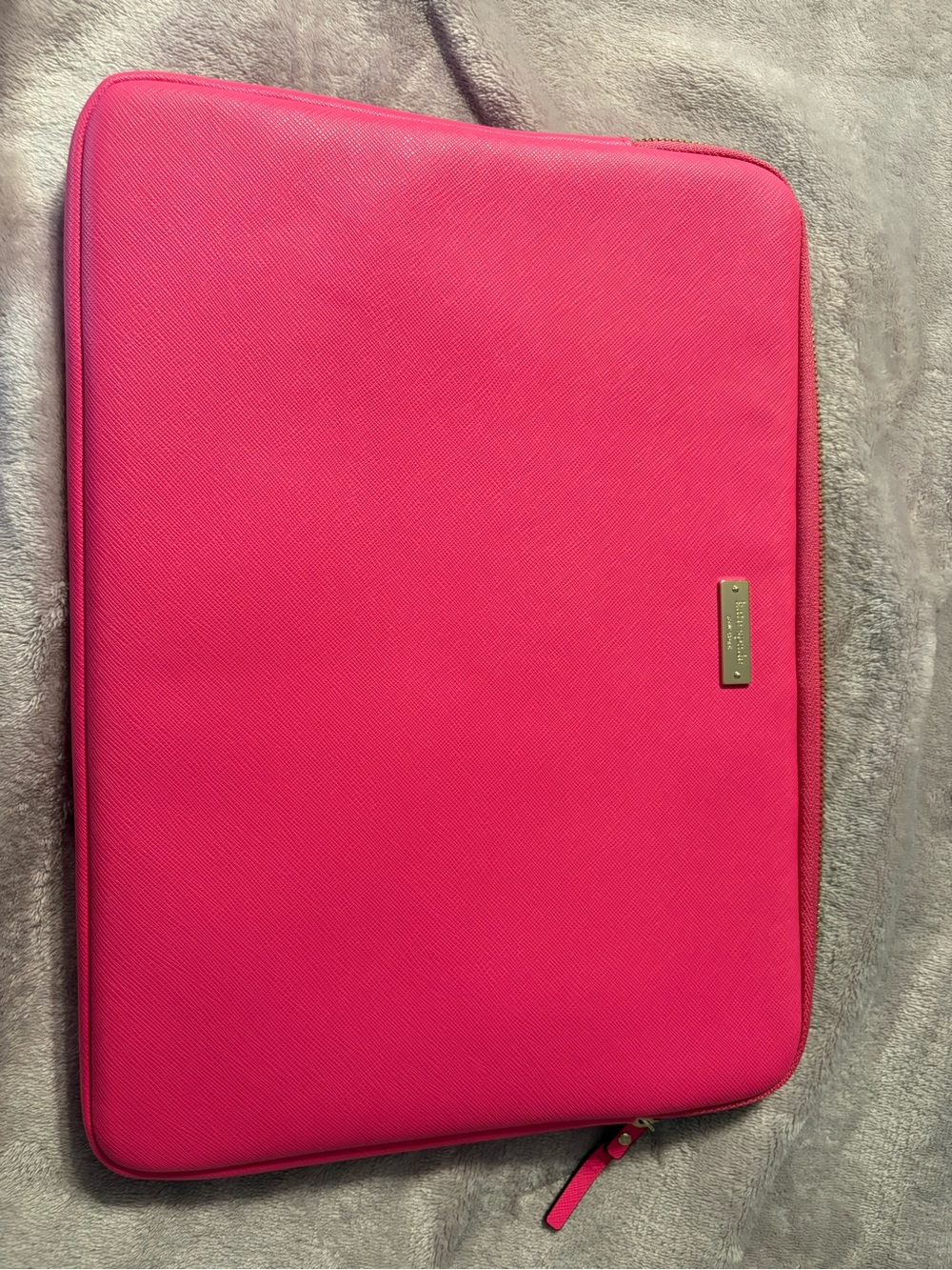 kate spade Bright Pink Tablet Sleeve with Gold Plate